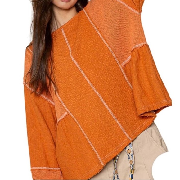 POL Sweater Contrast Pattern 
Sweater -Boho Top Large NWT Boutique - Picture 3 of 10